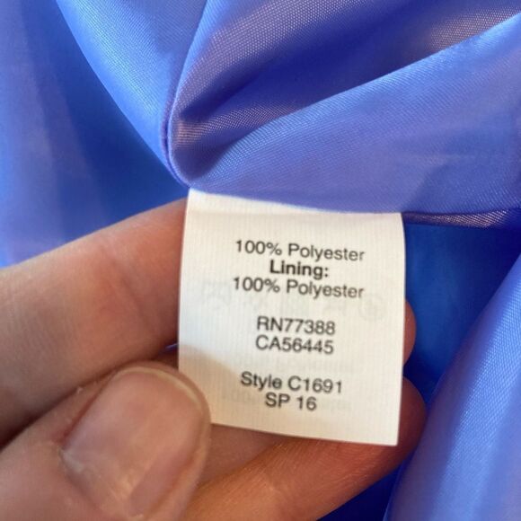 J. Crew Floral Sleeveless Dress in Periwinkle Blue w/Burnt Orange,Black & White - Picture 8 of 11